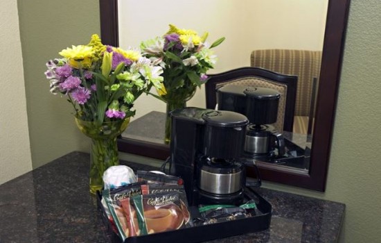 Fresh Cut Flowers and In-Room Coffee
